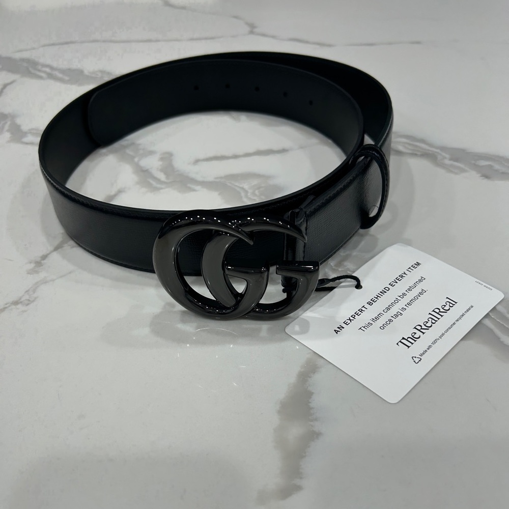 Gucci Black Leather Belt